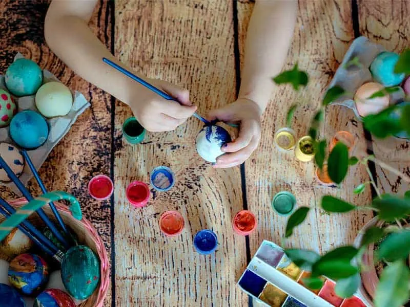 painting easter eggs