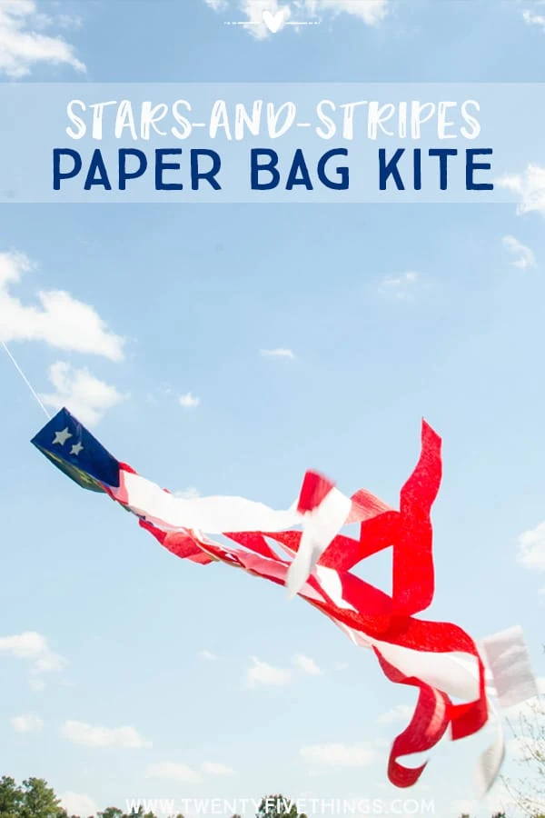 Easy Flag craft for Kids: Have fun with the kids making this red, white, and blue paper bag kite. This is really fun for the kids to make and play with when they're done. 