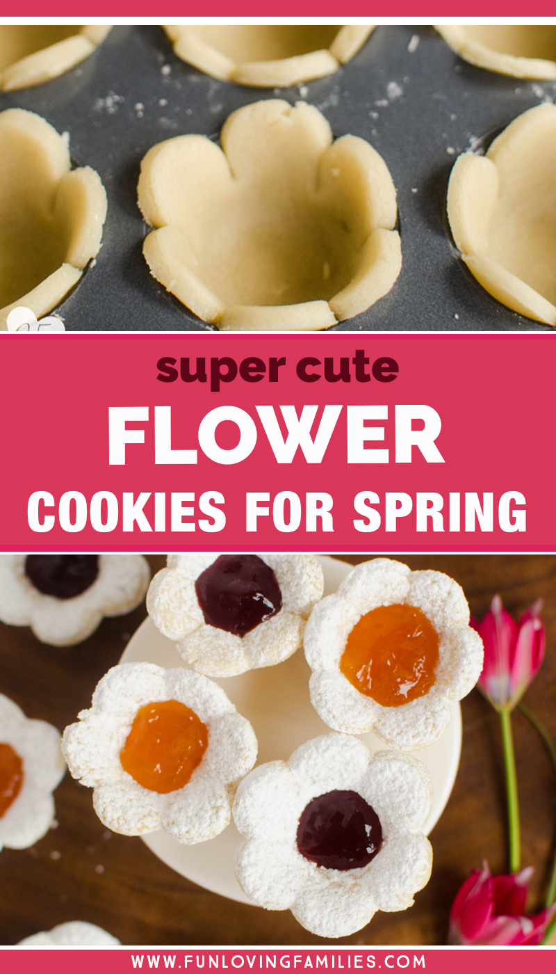 flower shaped cookies with jam filling