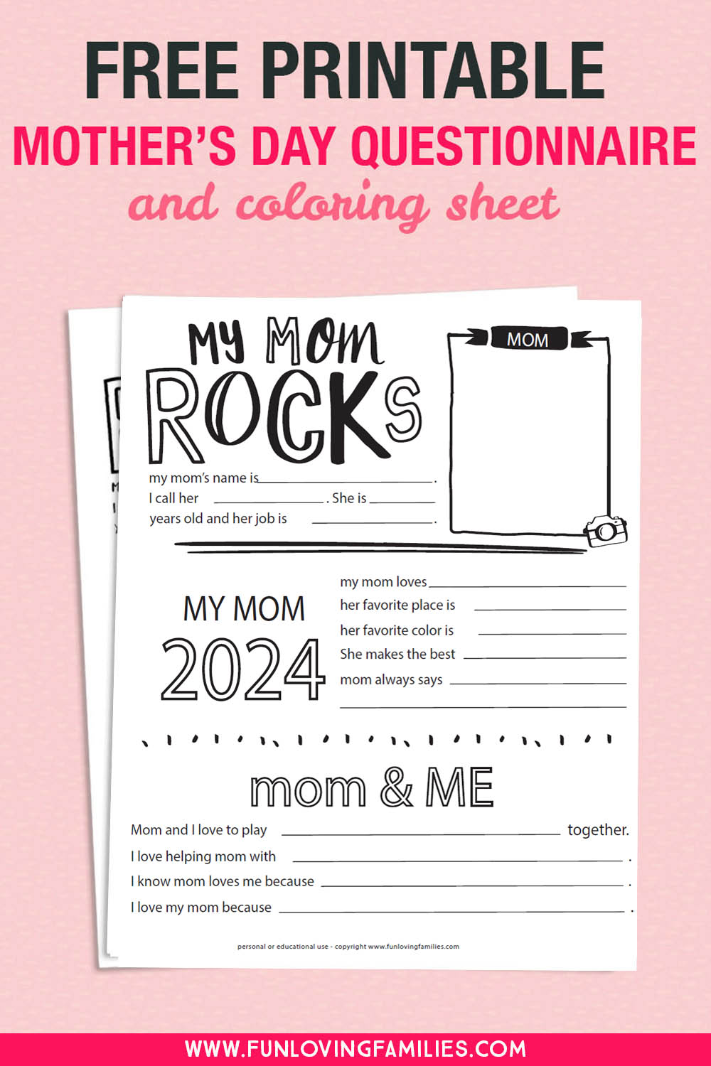 Mother's day questionaire printable