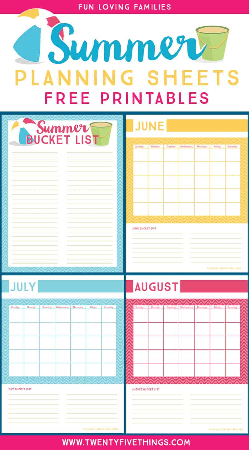 Download our free Summer Planning printables to create a Summer Bucket list full of fun for the kids. 