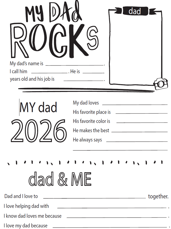 Father's day questionnaire printable