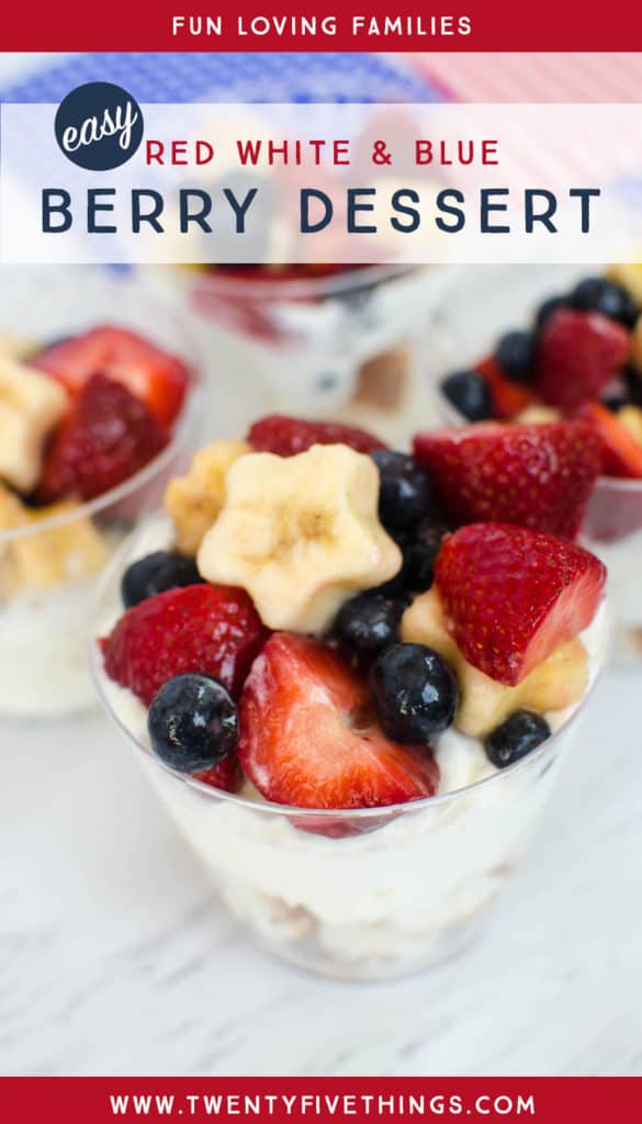 red white and blue themed dessert with fresh fruit