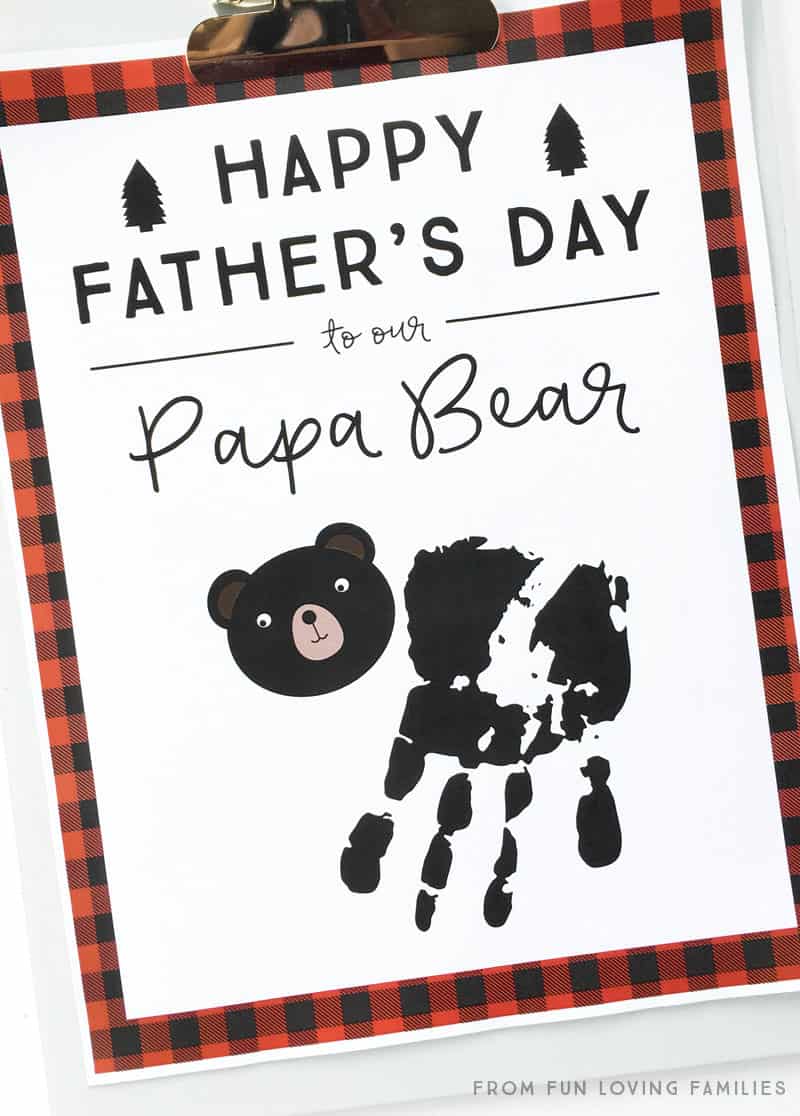 Papa bear handprint idea for fathers day