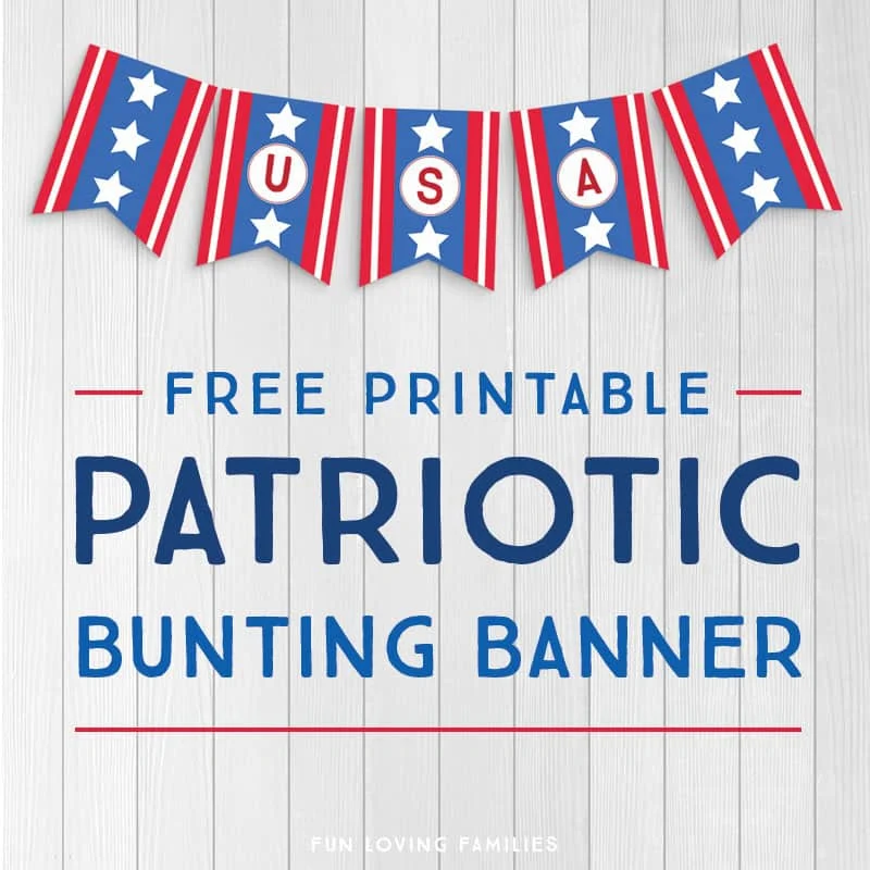 Celebrate the stars and stripes with this free printable patriotic banner. 