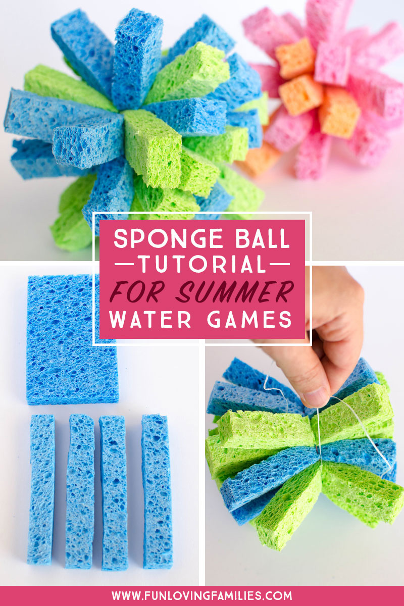 steps that show how to make a sponge ball