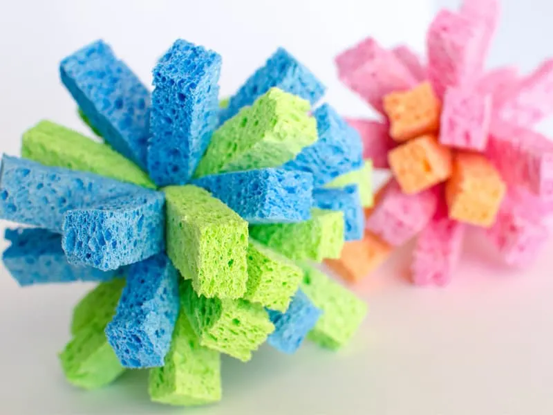 colorful DIY sponge balls