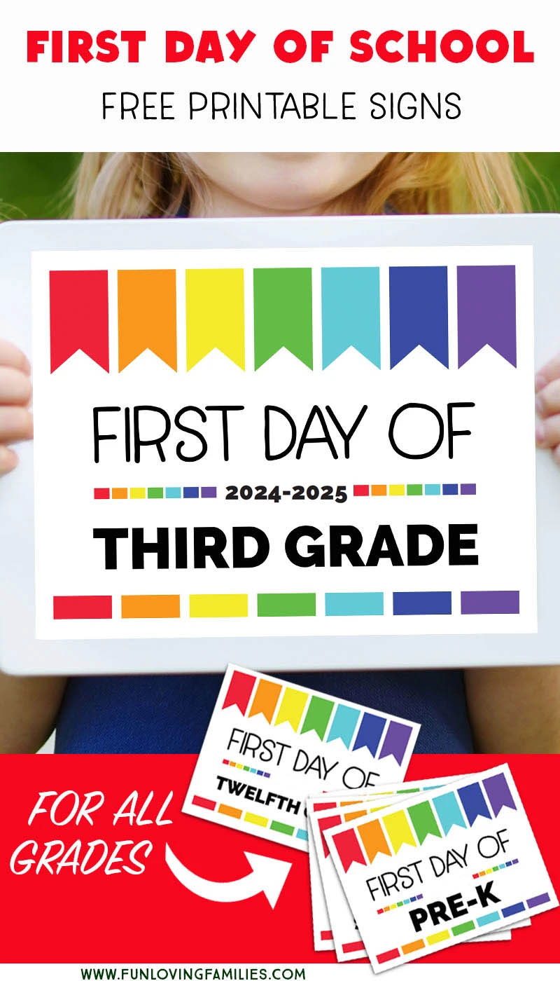 set of colorful signs for first day of school photos 2024