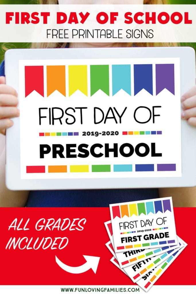 To start with Working day of College Indications: No cost Printables for All Grades image about First Day of School Sign Printable named Initial Working day of Higher education Signs or symptoms: Cost-free Printables for All Grades