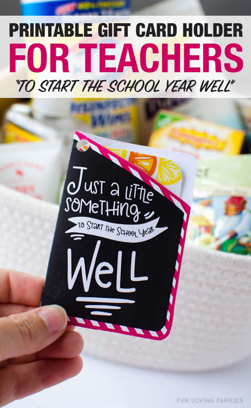 Free printable gift card holder for a teacher wellness gift on the first day of school.