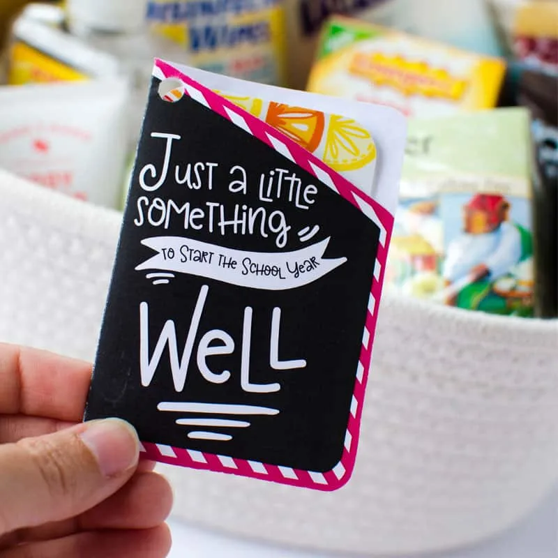A simple Teacher Survival Kit, teacher gift for the first day of school.