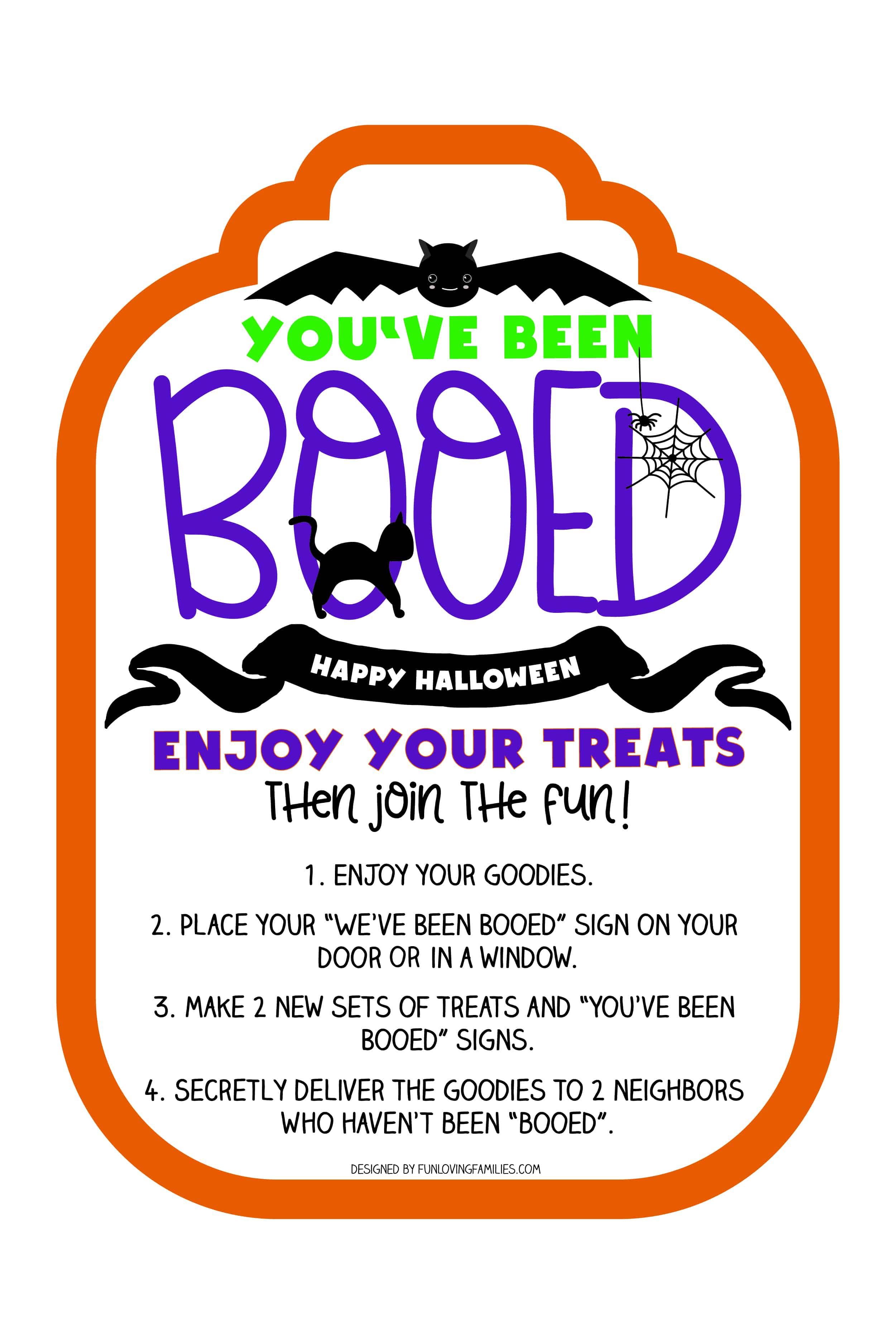 You've been Booed printable sign with cute bat