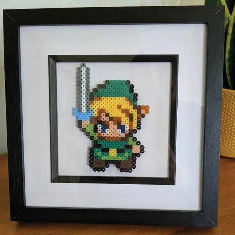 legend of zelda framed perler art