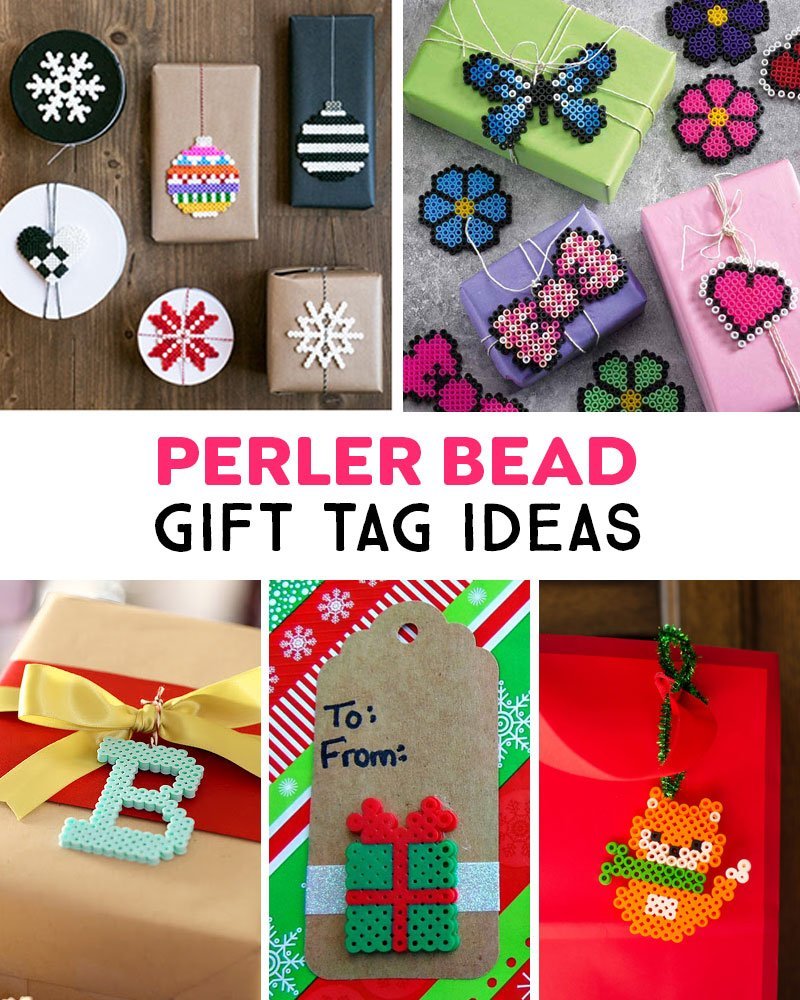 Perler bead gift tags