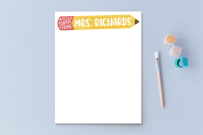 Personalized teacher stationary gift from Minted