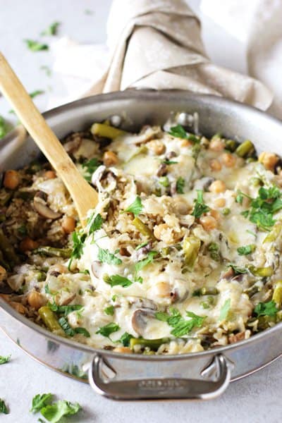 Skillet Spring Vegetable Brown Rice Casserole