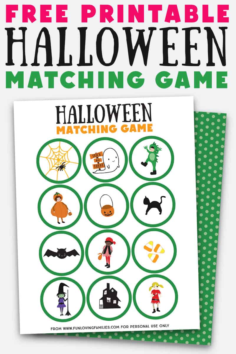 Love this adorable Halloween matching game for kids. Grab the free printable to make this game for a fun kids activity this Halloween! #halloween #game #freeprintable #kidsactivities #funlovingfamilies