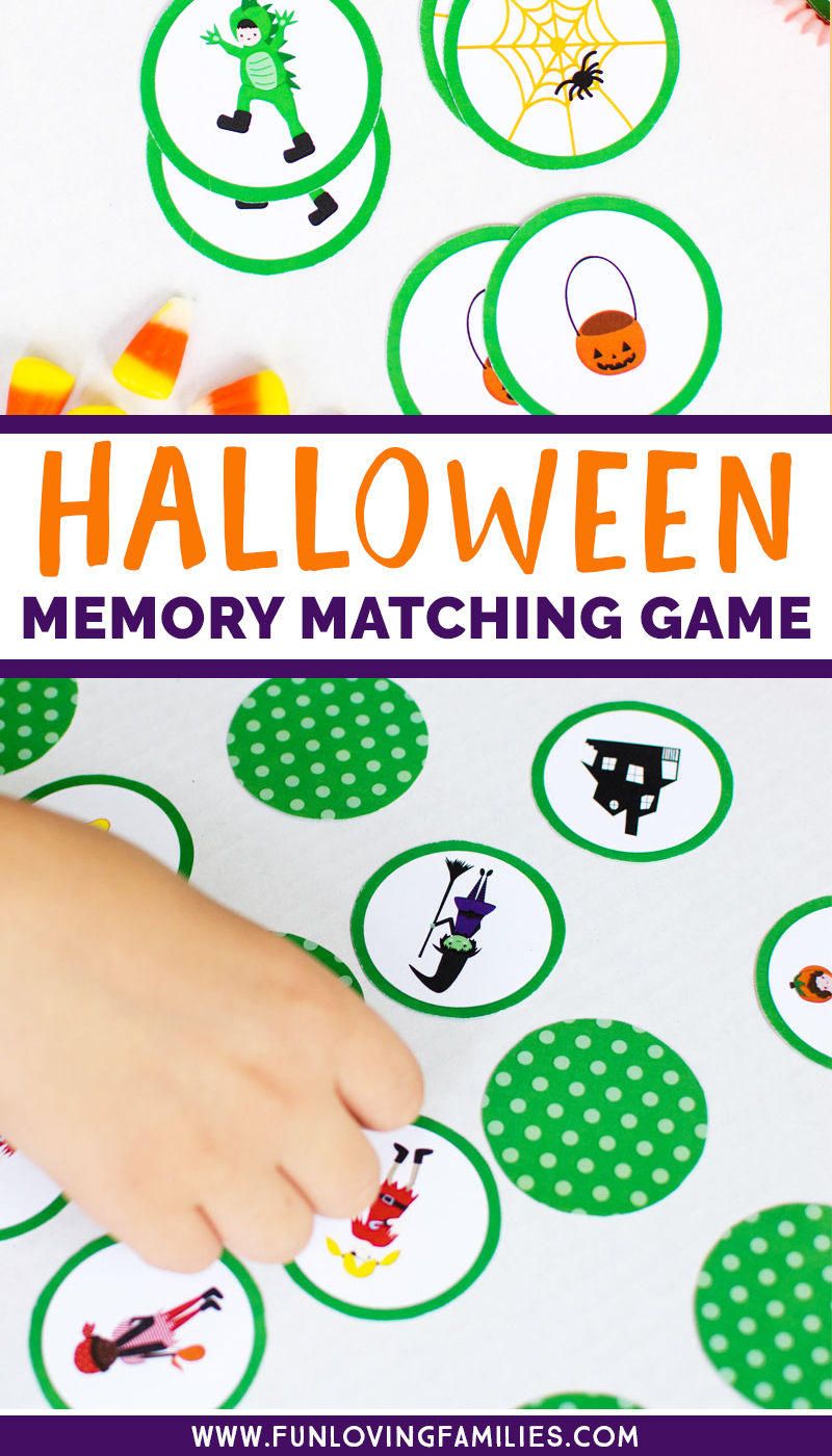 printable Halloween memory game for kids