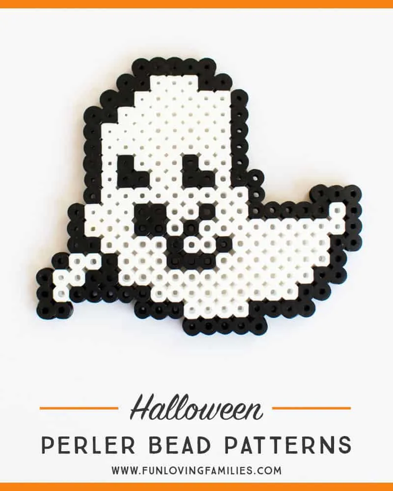 Perler bead ghost pattern for Halloween