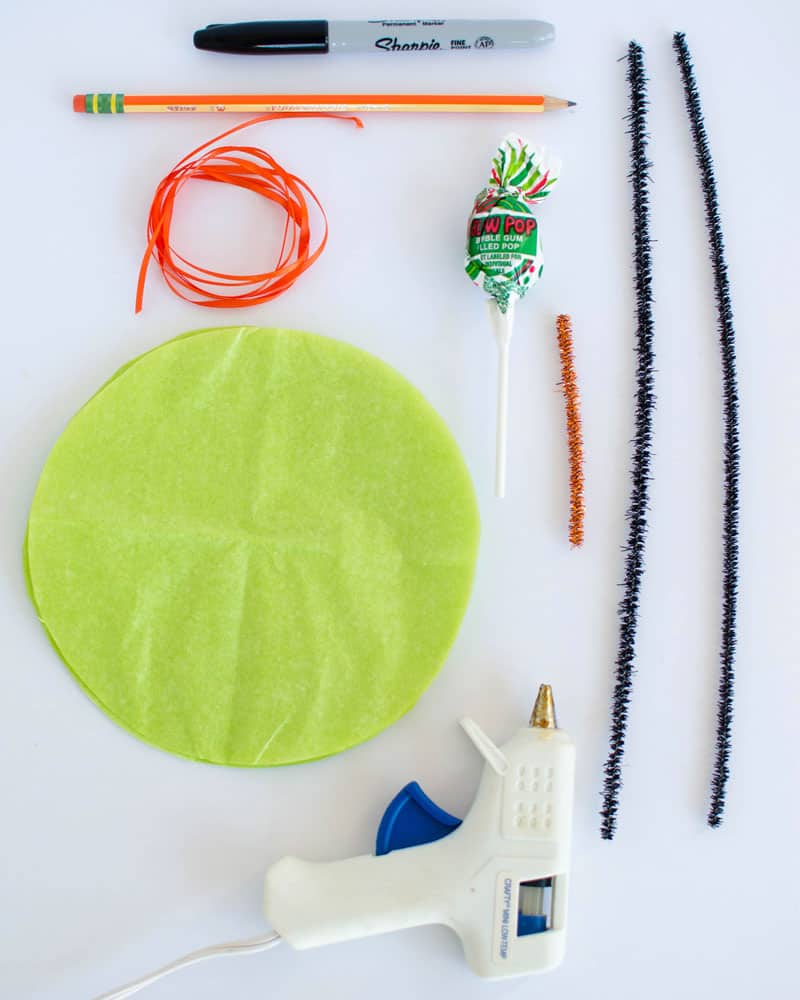 Everything you need to make lollipop witch for Halloween