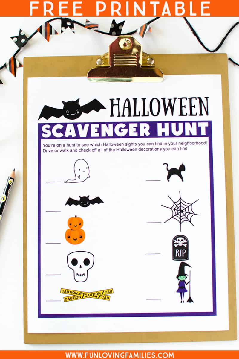 halloween scavenger hunt printable with pictures for preschoolers and pre-readers