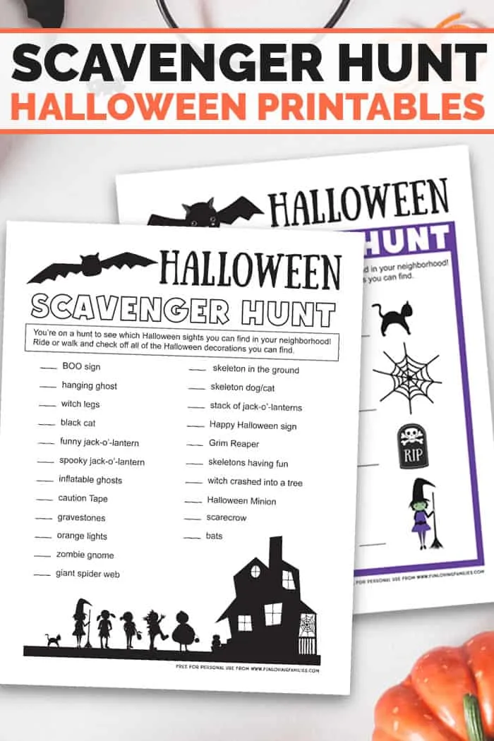 halloween scavenger hunt printouts for kids