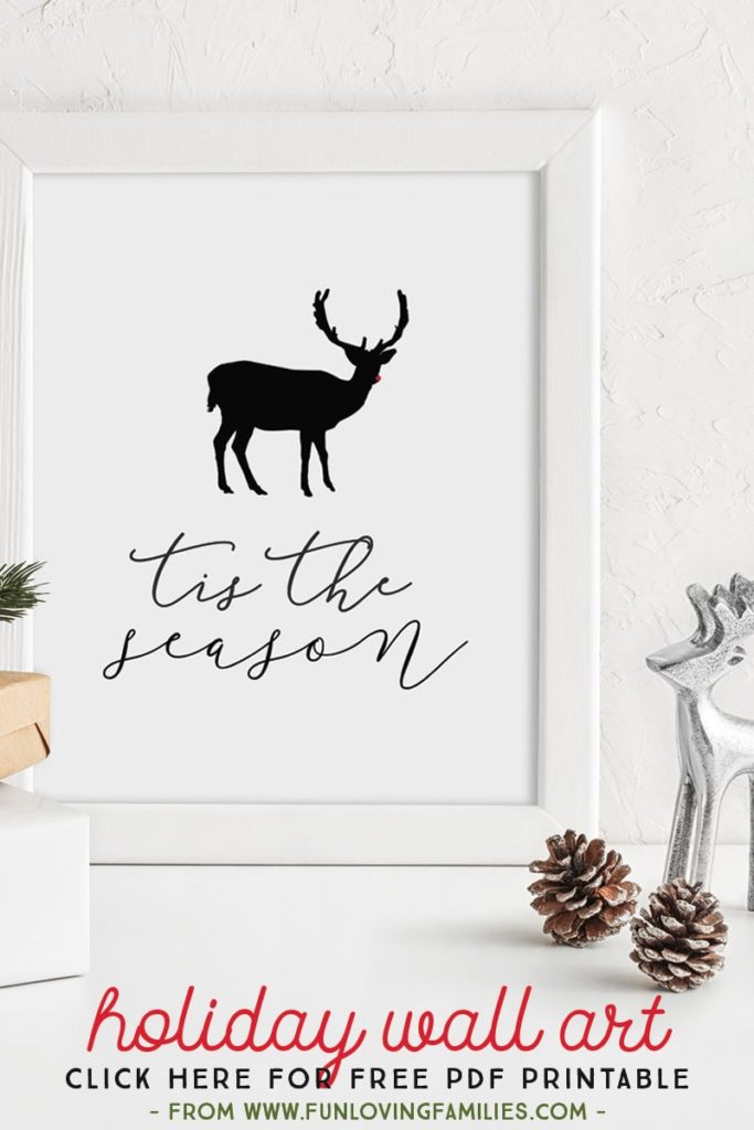 Free instant download holiday wall art 8x10 pdf prints. Super easy to download and print at home.