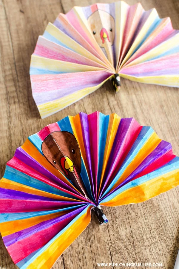 Turkey crafts for kids Thanksgiving activities.