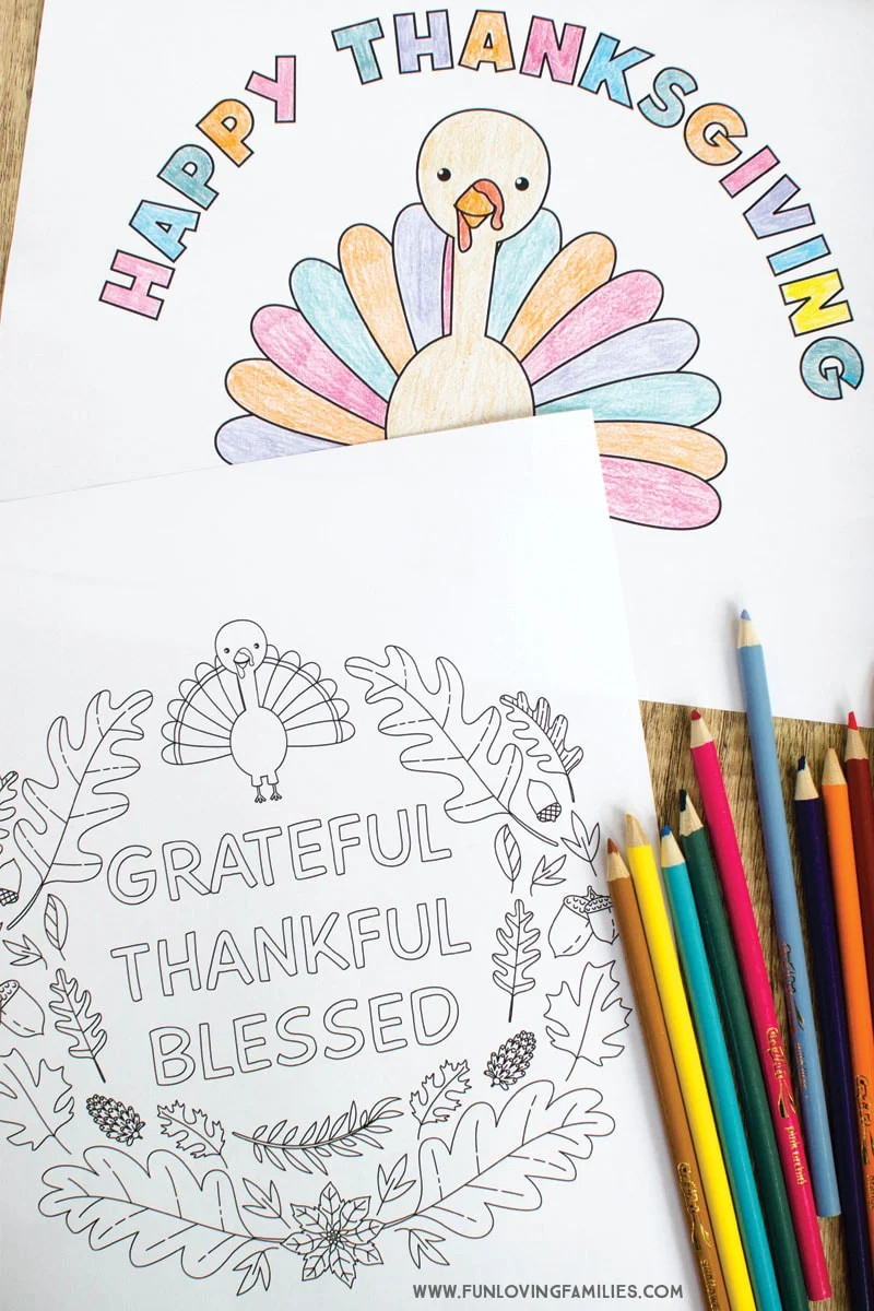 Grab these free printable turkey coloring pages for a fun Thanksgiving activity for kids. #thanksgiving #thanksgivingprintables #coloringpages #freecoloringpages #thanksgivingcoloringpages #thanksgivingactivities #coloringsheets #freeprintables #funlovingfamilies