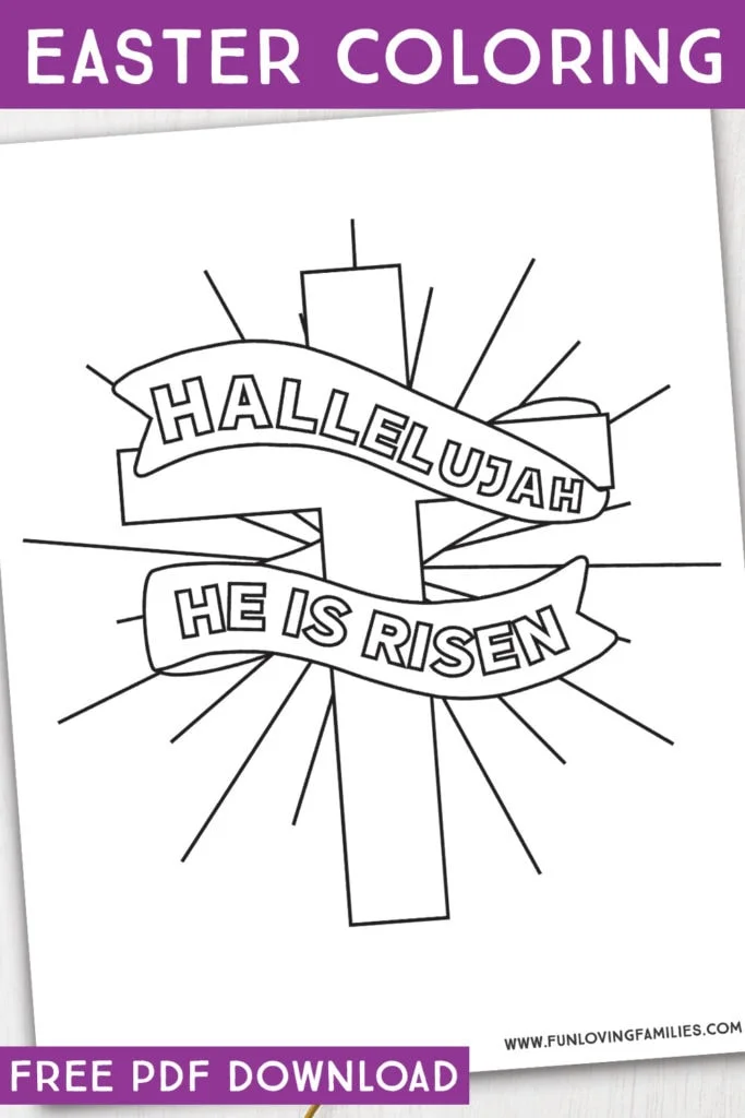 hallelujah He is Risen Religious Easter Coloring Pages for Kids