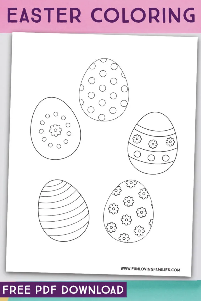 Easter egg coloring pages for kids Easter activities. 