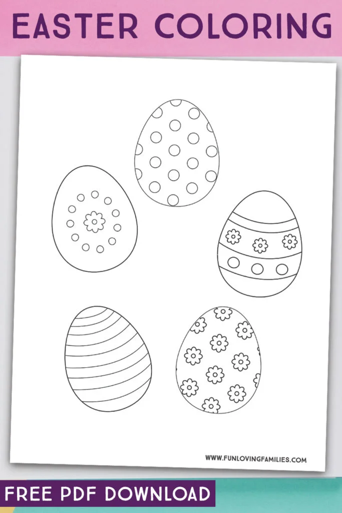 Easter egg coloring pages for kids Easter activities.