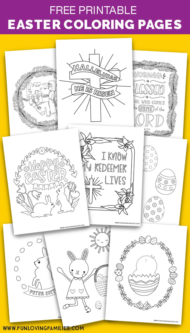 Cute Easter coloring pages with 9 free printables