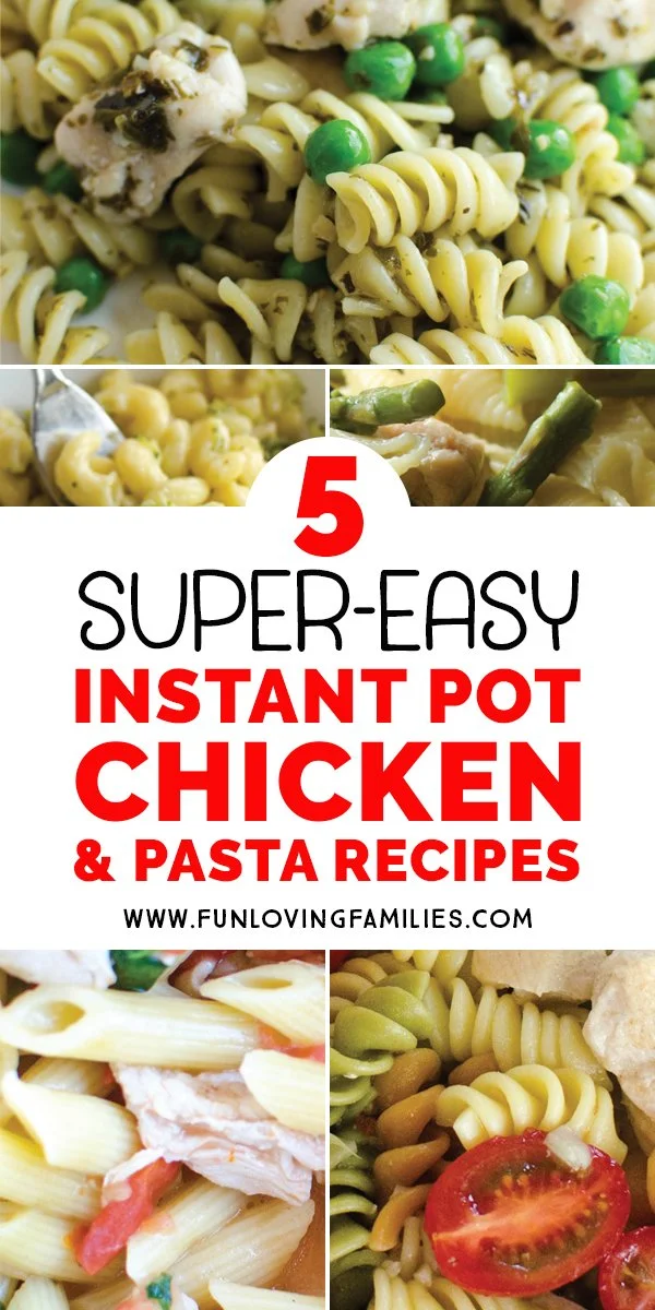 Easy Instant Pot recipes for busy weeknight dinners, made with kid-friendly chicken and pasta! #instantpot #easydinners #chicken #pasta