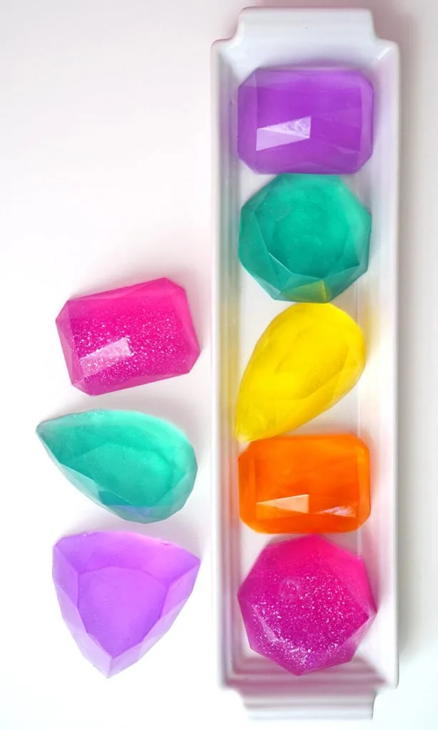 colorful gem-shaped glycerin soaps