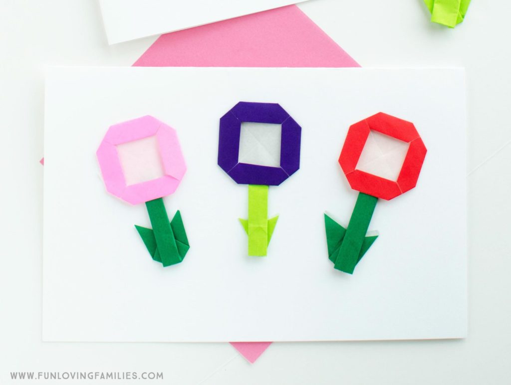 origami flower mother's day card