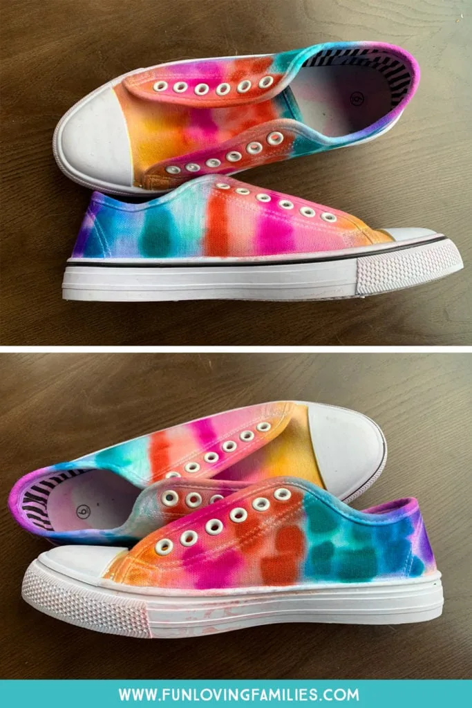 colorful rainbow shoes