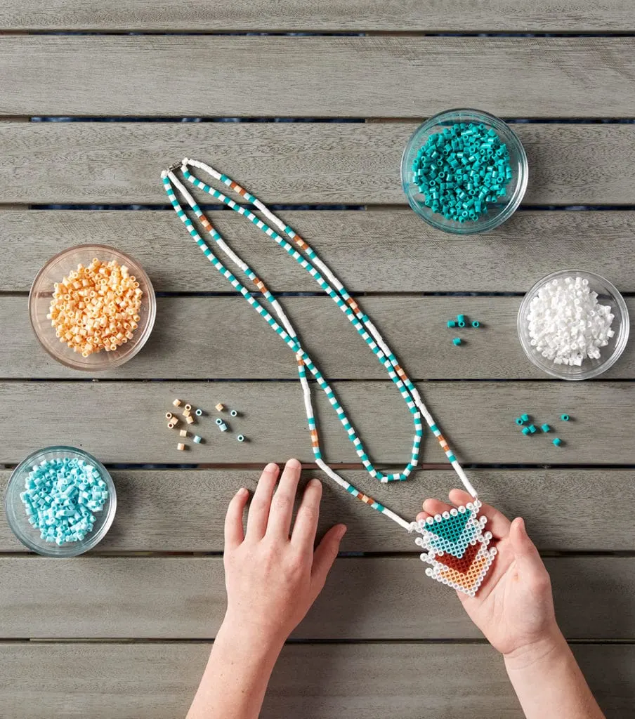 beaded necklace with perler beads