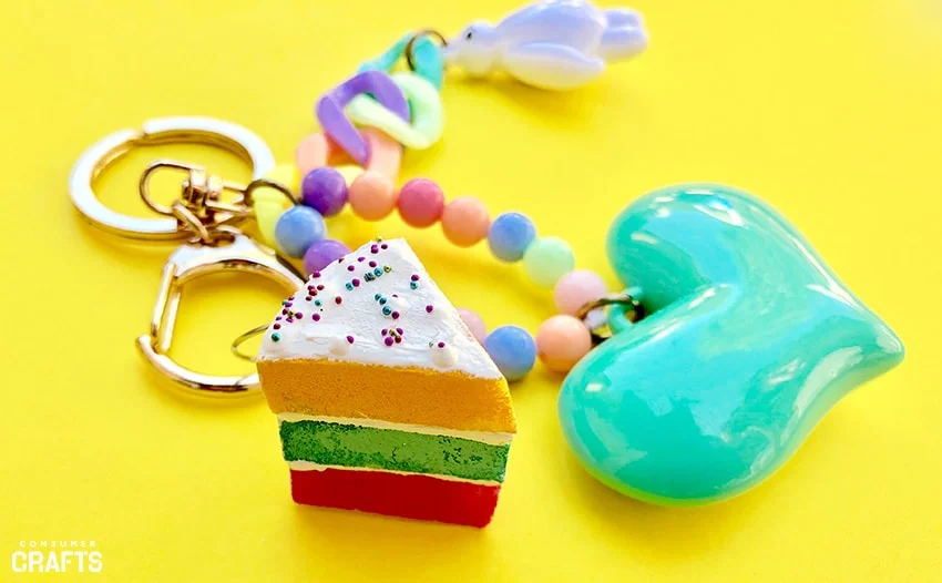 squishy cake keychain 