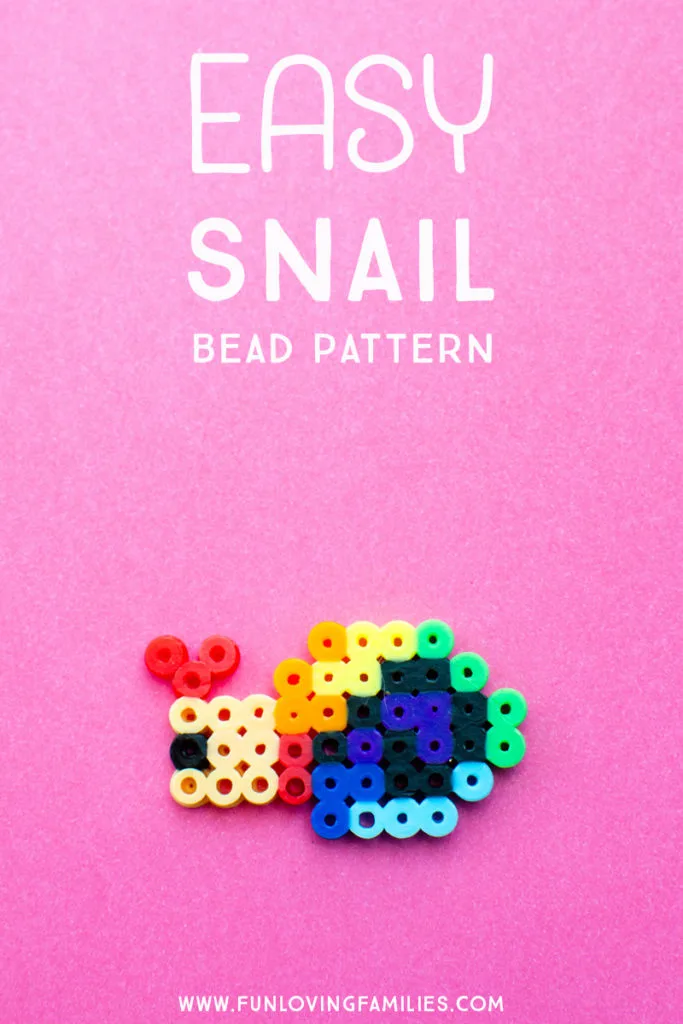 perler bead rainbow snail