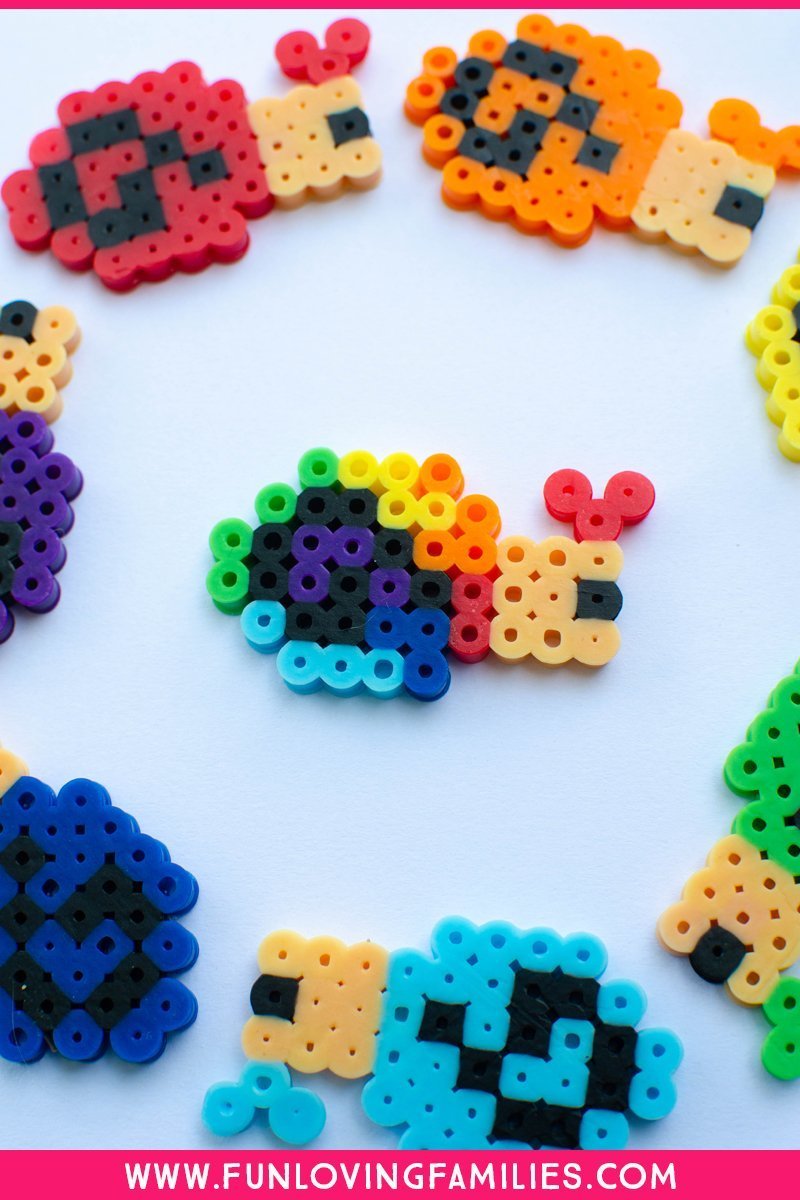 rainbow perler bead pattern snail