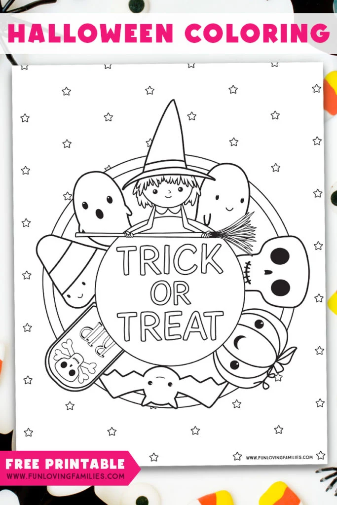 Trick or treat coloring pages