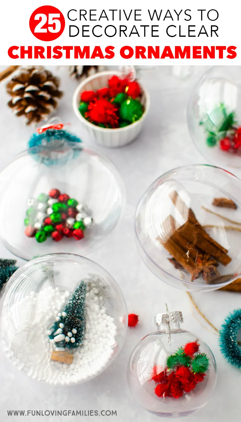 creative ways to decorate clear Christmas ornaments