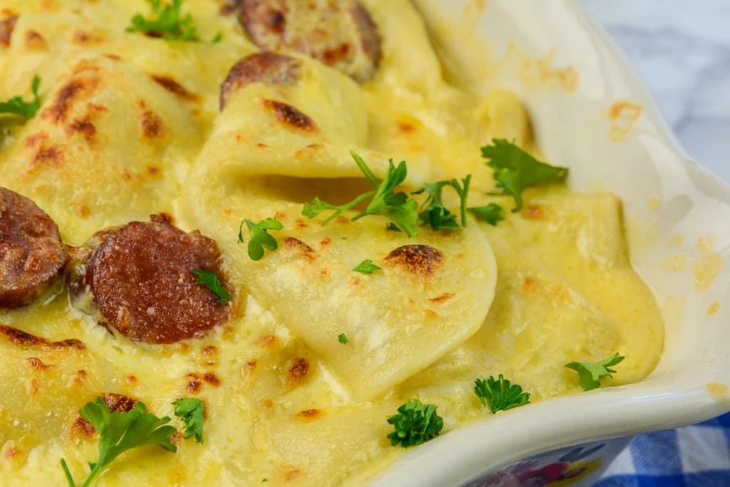 pierogi casserole with sausage