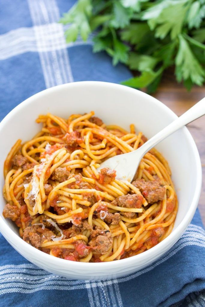 spaghetti with meat sauce