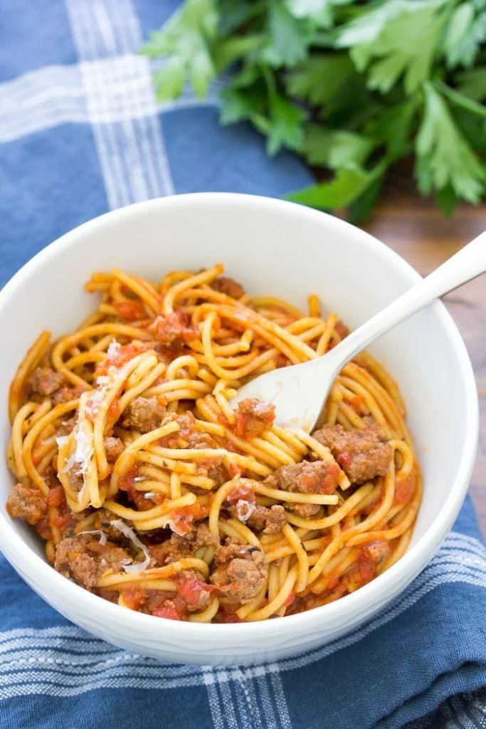 spaghetti with meat sauce