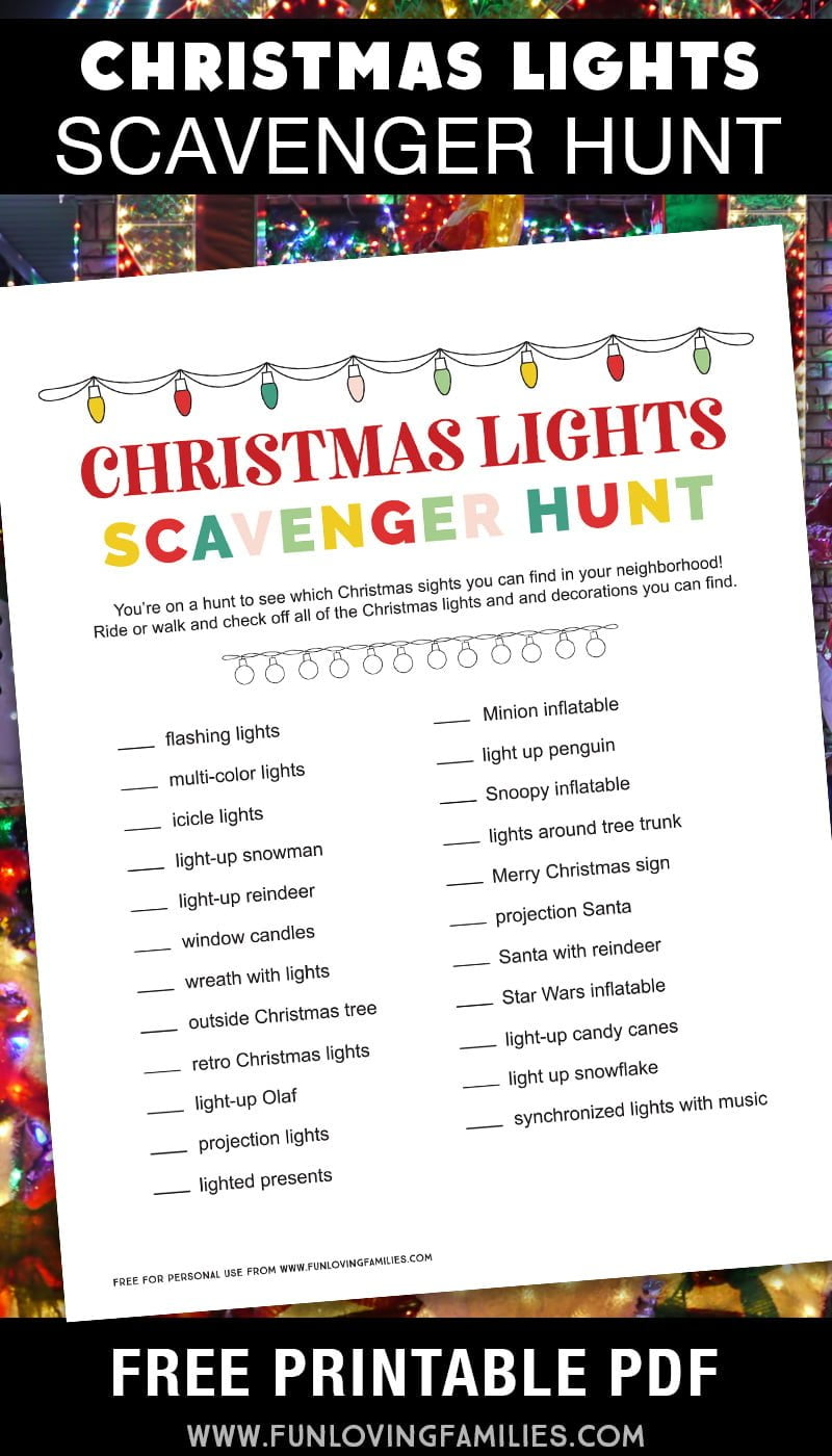 christmas light scavenger hunt family activity