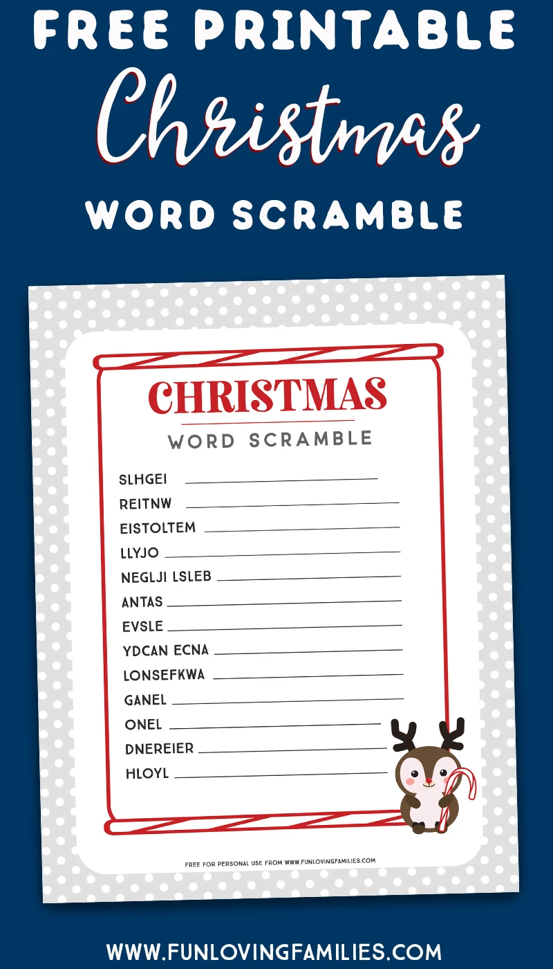 Christmas word scramble download