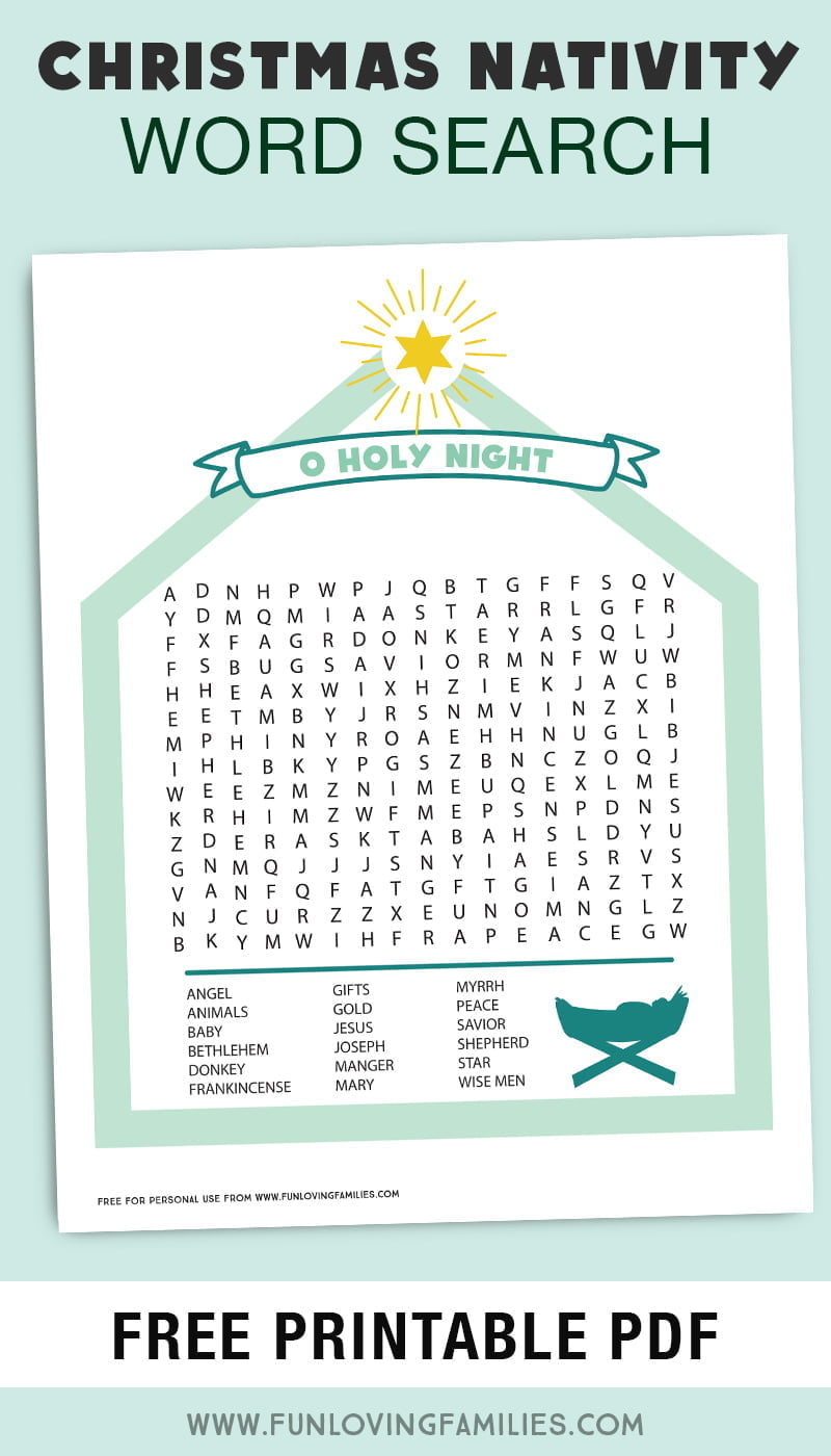 nativity word search printable
