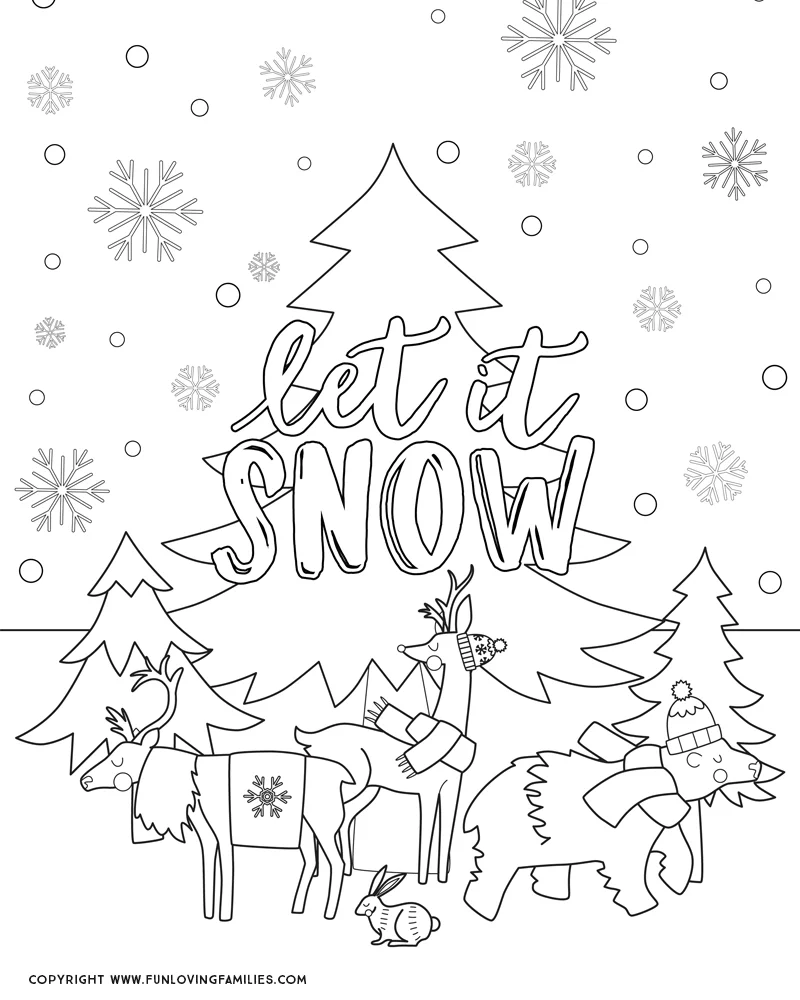 preschool coloring pages for winter